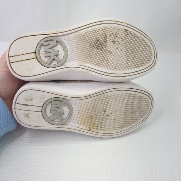 Michael Kors MK Ivy Dee Vanilla Slip On Sneakers Signature Print Loafers Girls 9 - Picture 6 of 8